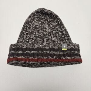 Smartwool Thunder Creek Hat Brown/Black Heather Grey with Red Stripe Beanie OS